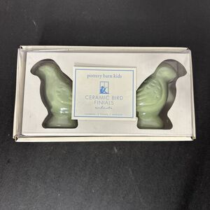 Pottery Barn Kids Ceramic Bird Finials 2 Finials With Hardware
